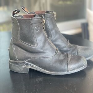 Youth Kids Size 2 Ariat Scout Zip Paddock Boot Black Horseback Riding Boot